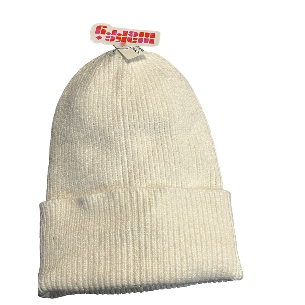 Melrose‎ and Market Cream Ribbed Knit Beanie Hat One Size NWOT Nordstrom Rack